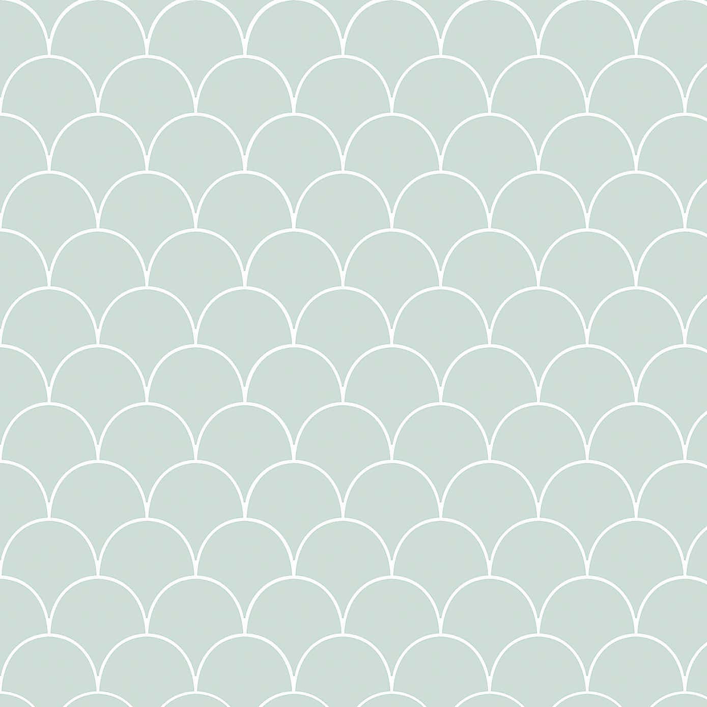 InHome Blue Shell Self Adhesive Backsplash Sticky Back Plastic