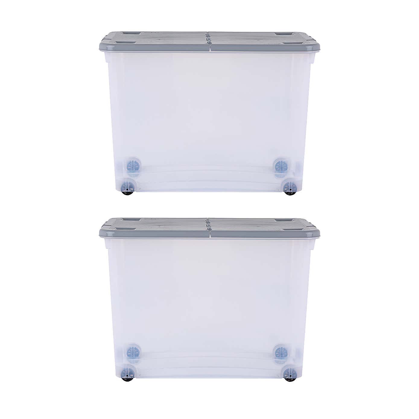 Wham Set of 2 Wheeled Boxes & Lids, 80L