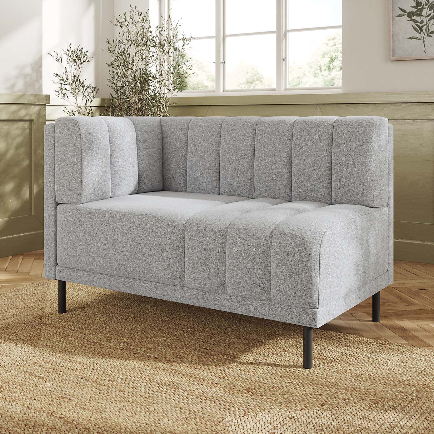 Amali Corner Dining Bench, Textured Weave