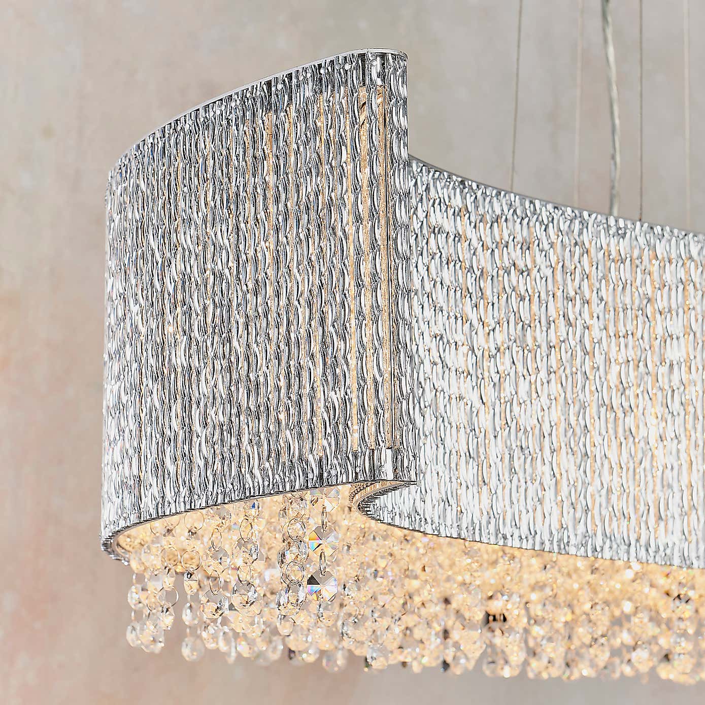 Vogue Galina 8 Light Crystal Ceiling Fitting Chrome