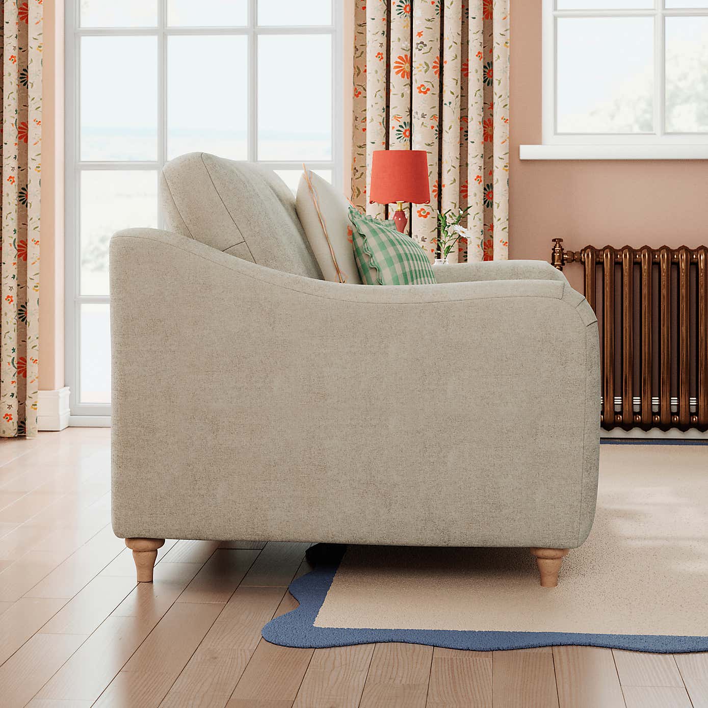 Hattie Tonal Plush Chenille Snuggle Sofa