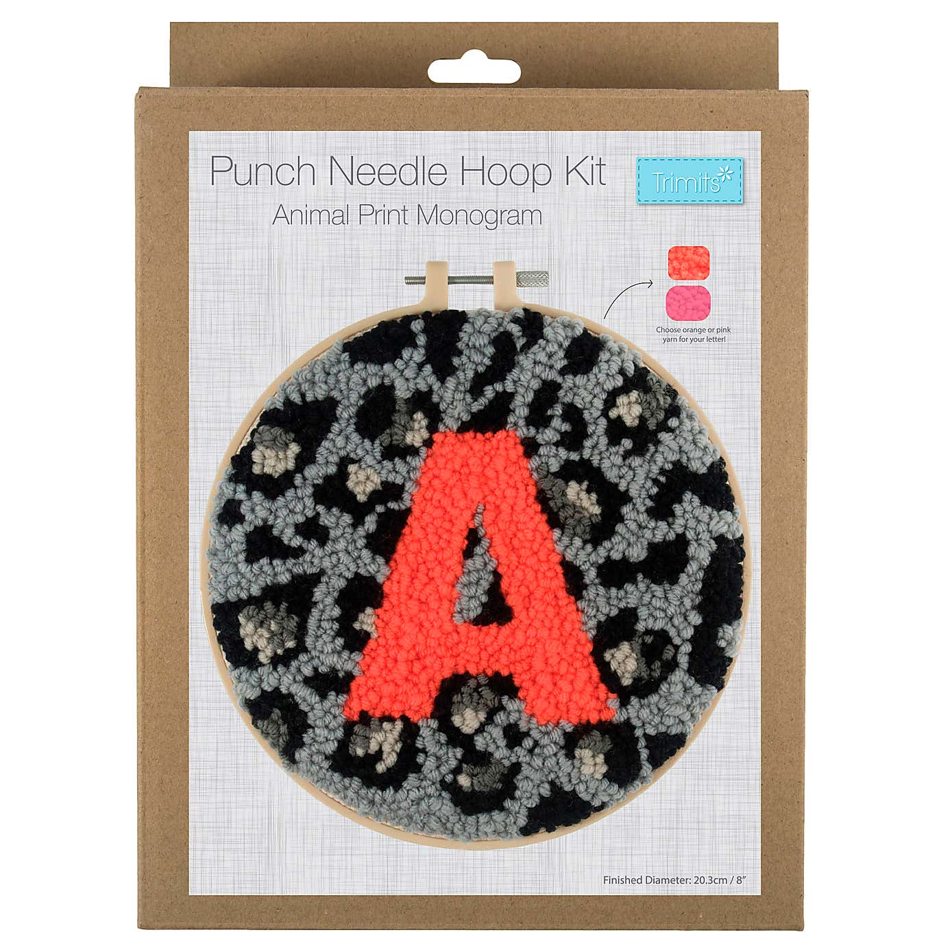 Punch Needle Kit Yarn Hoop Kit Animal Print Mno