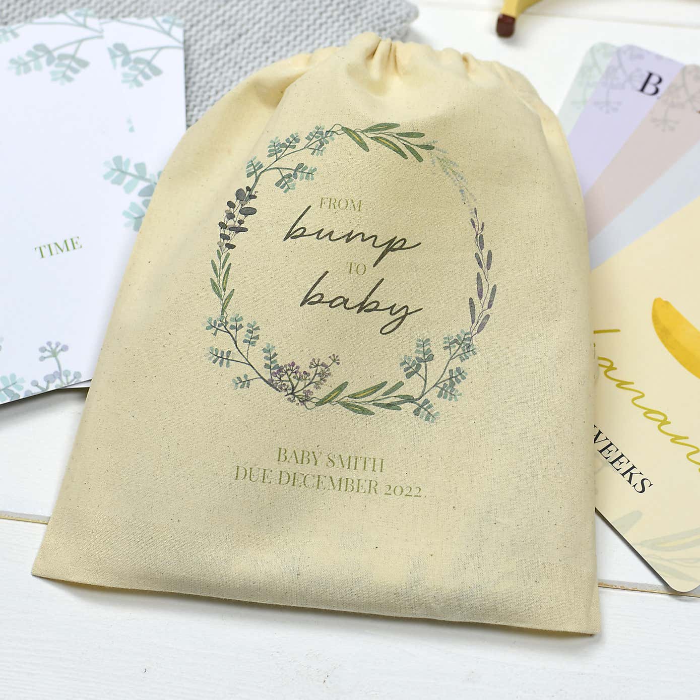 Personalised Bump to Baby Milestone Cards