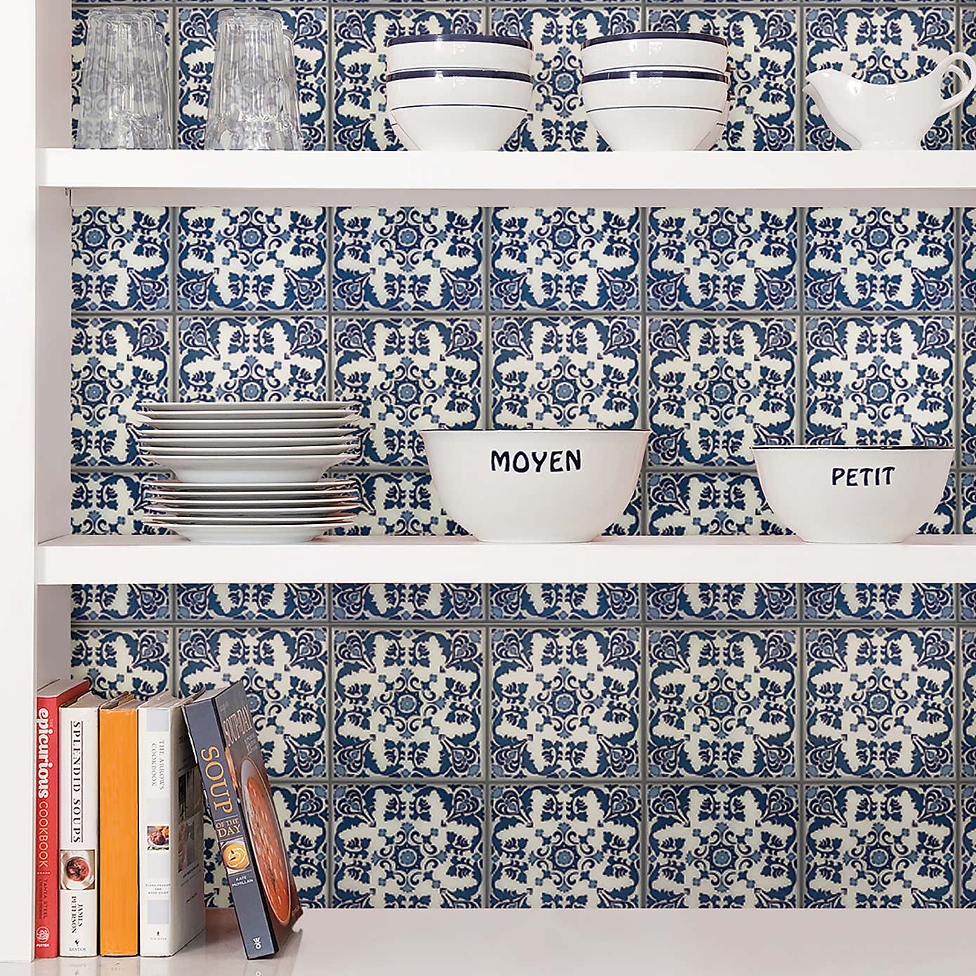 InHome Self Adhesive Backsplash Blue Tiles