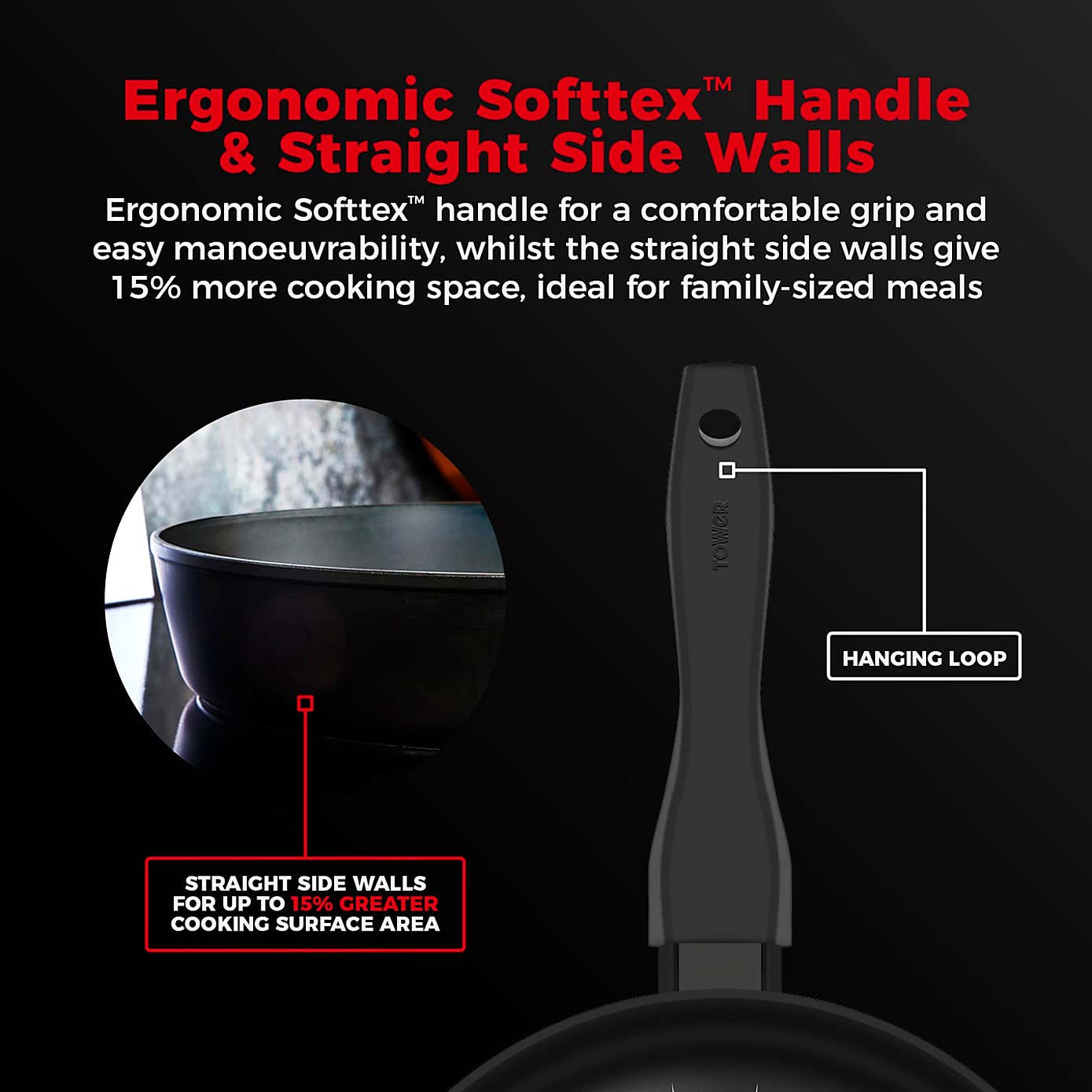 Tower Smart Start Non-Stick Forged Aluminium Frying Pan, 30cm