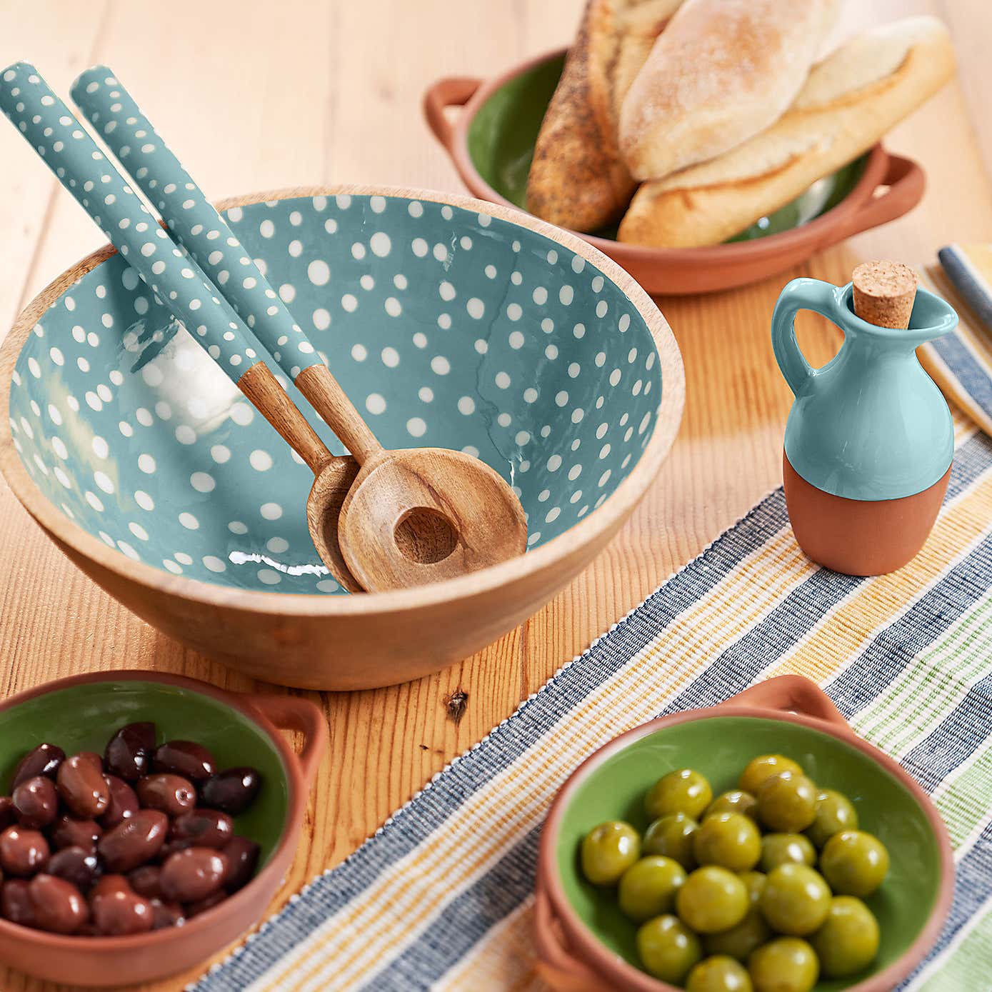 Dexam Sintra Mango Wood Spotted Salad Bowl