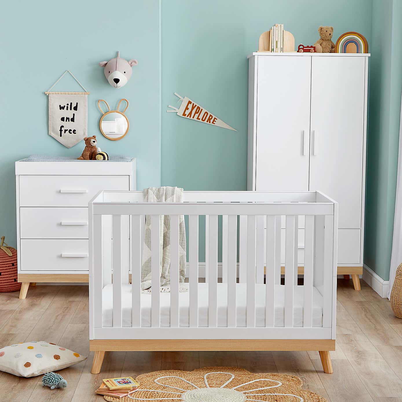 Mona Mini 3 Piece Nursery Room Set, White