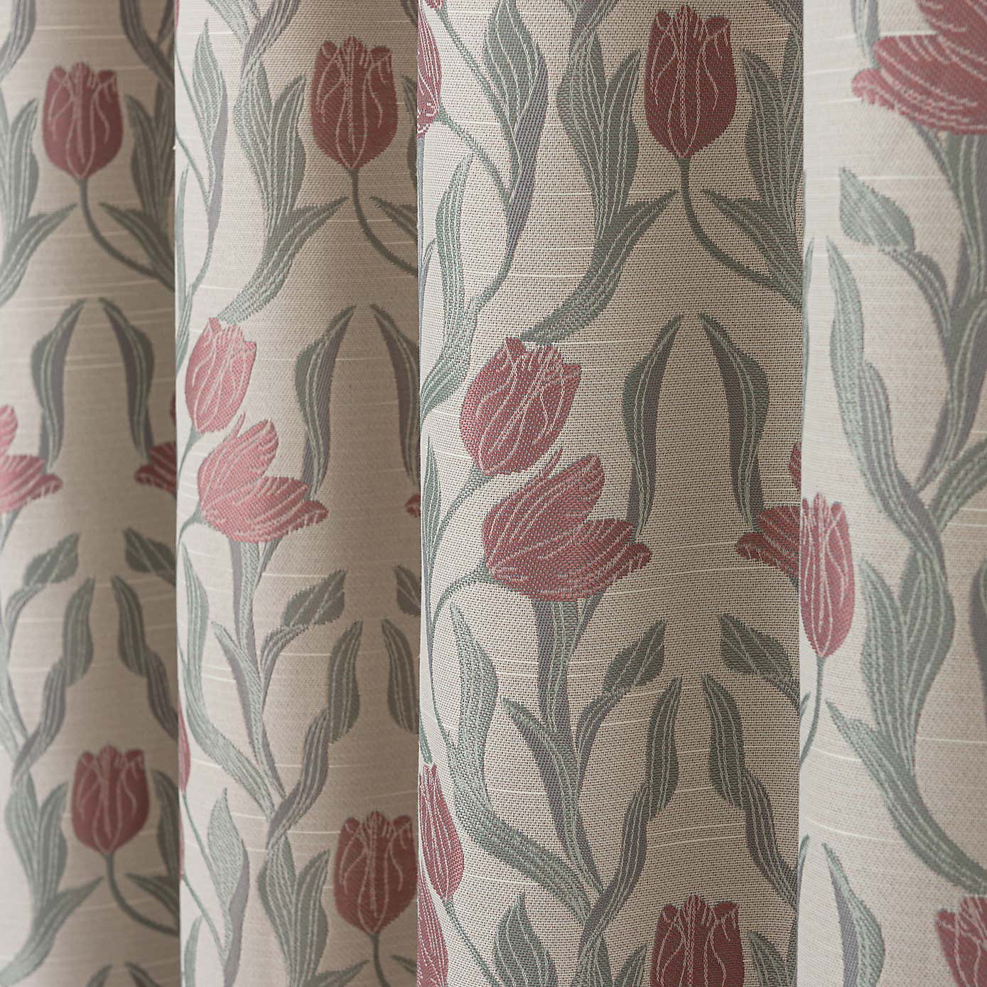 Tulip Jacquard Pencil Pleat Curtains