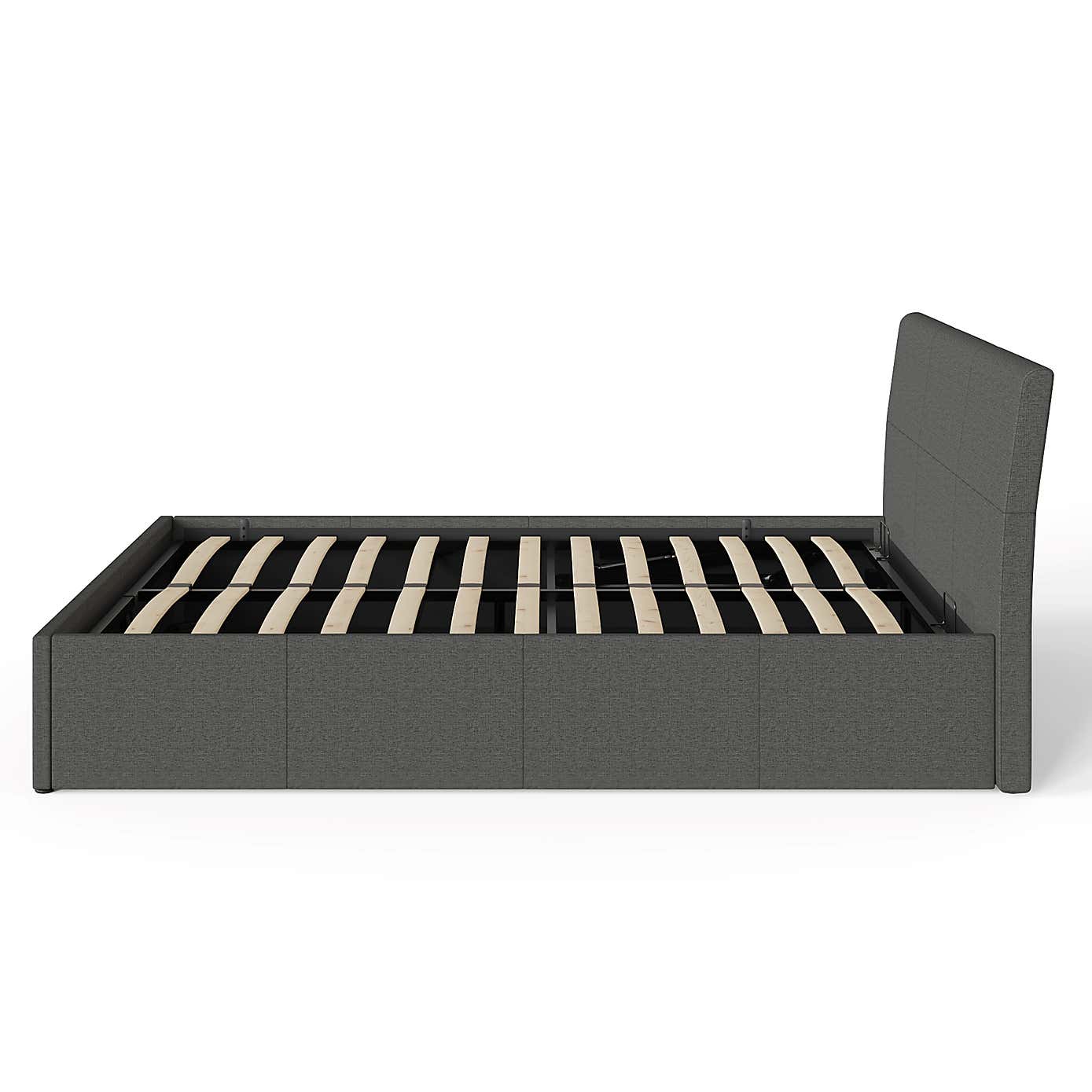 Ascot Grey Upholstered Ottoman Bedstead