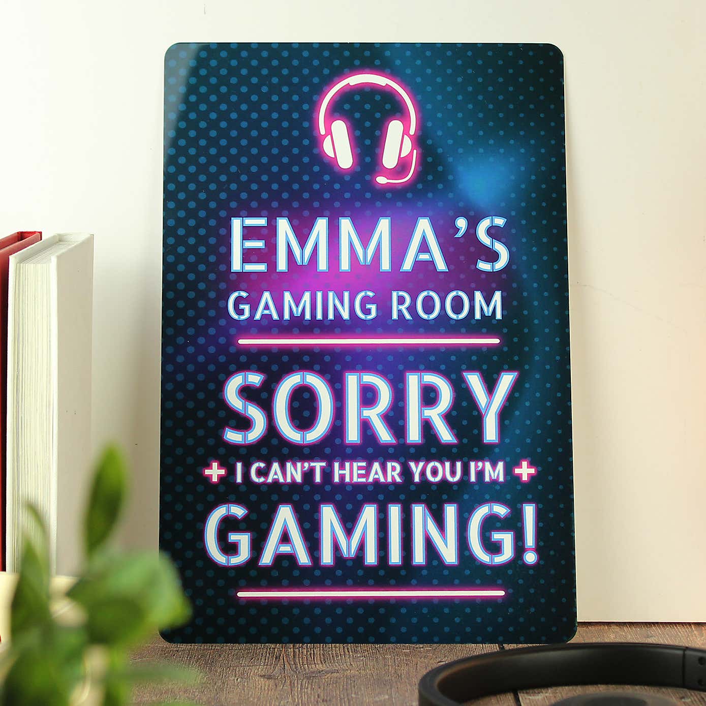 Personalised Gamer Warning Metal Sign