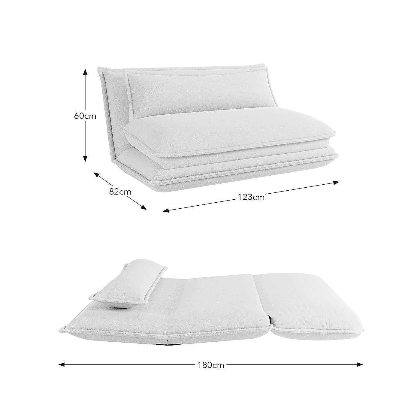 Jackson Small Double Boucle Sofa Bed