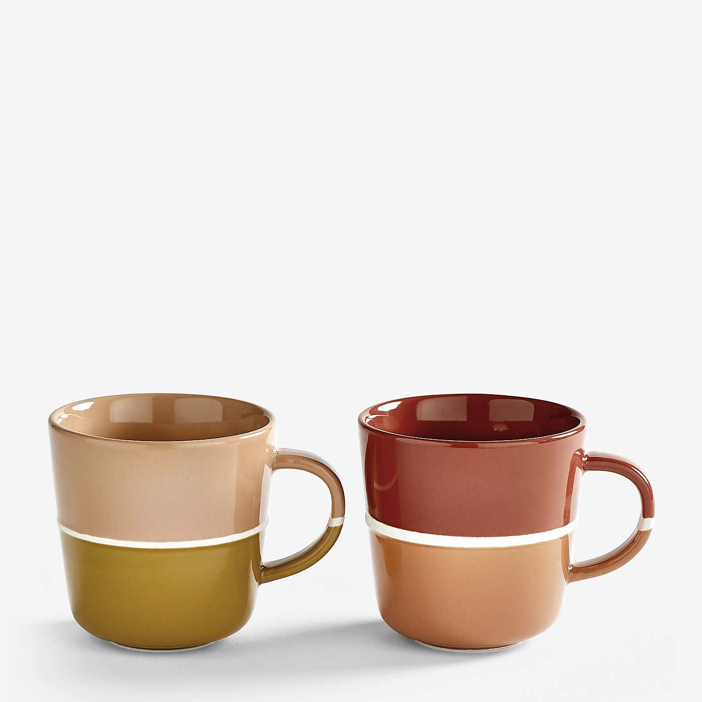 PurerHome Set of 2 Fire Fine China Little Brew Mugs