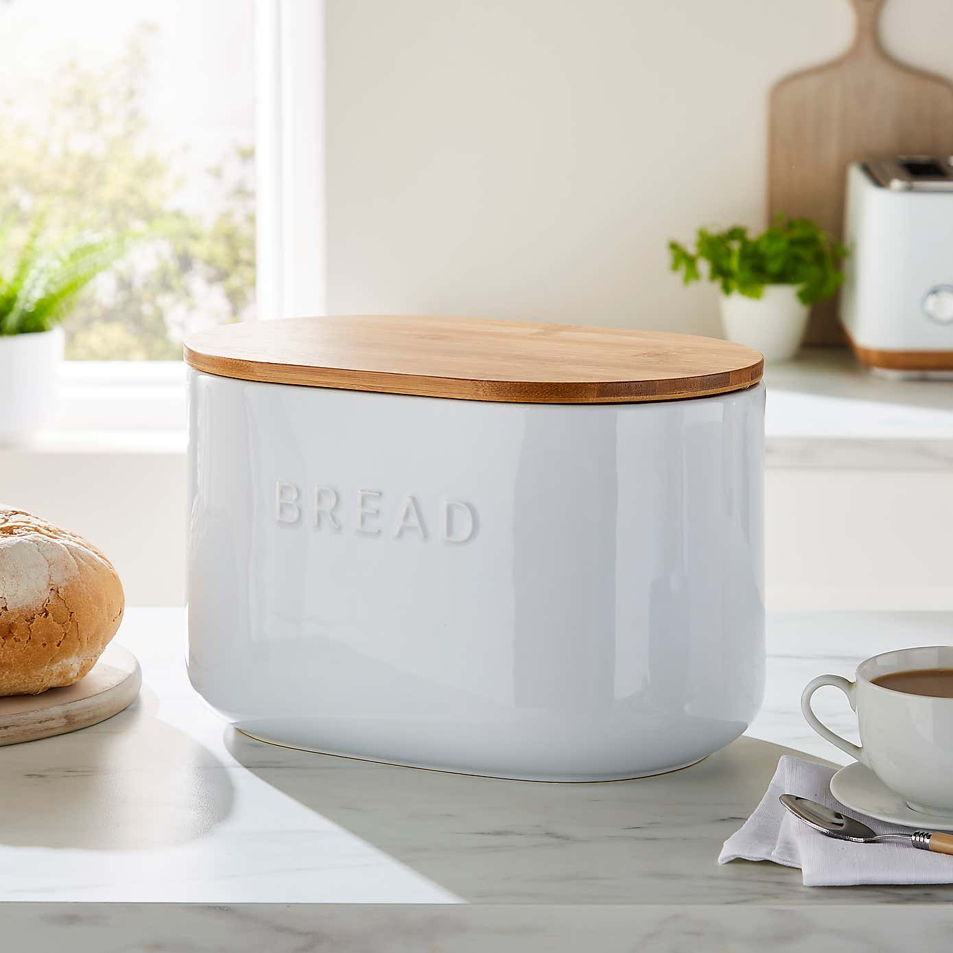 Ceramic Bread Bin Grey