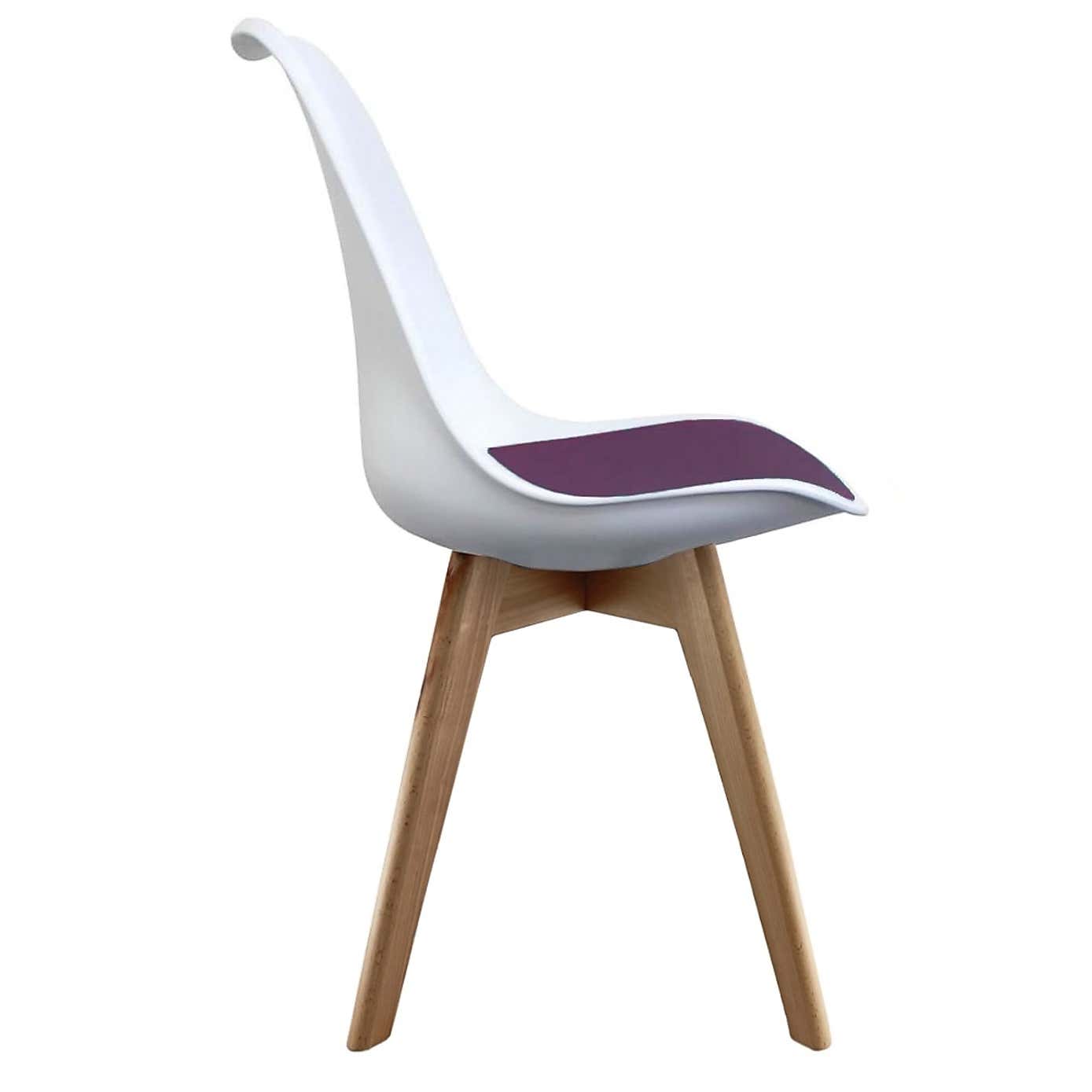 Fusion Living Soho White Plastic Dining Chair with Squared Legs