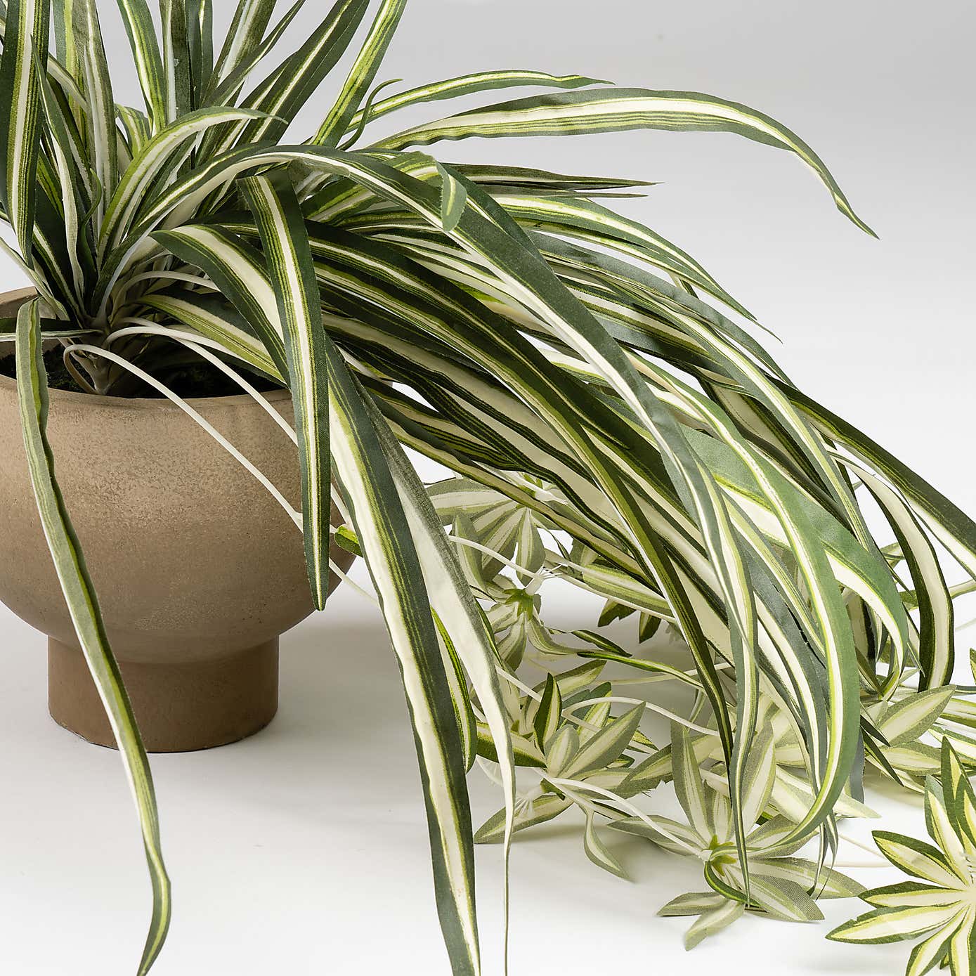 Artificial Spider Plant in Rustic Plant Pot