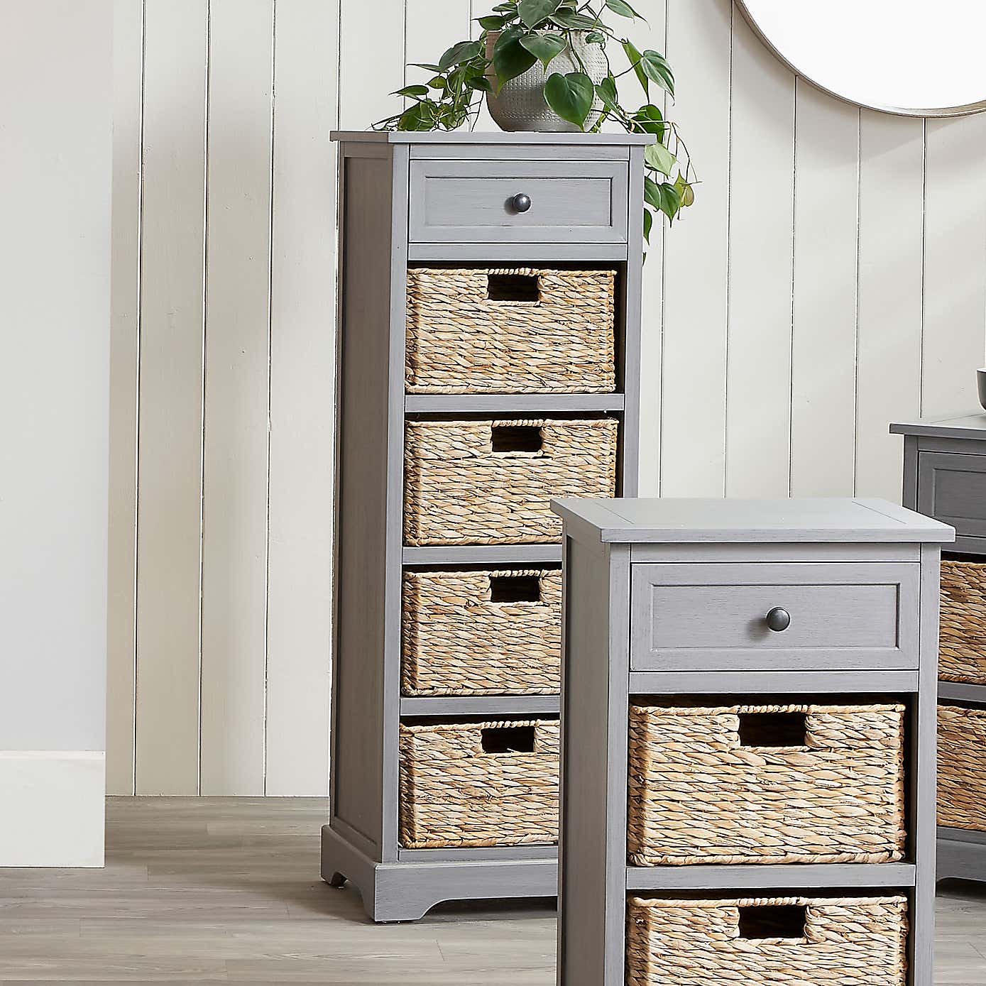 Pacific Devonshire 5 Drawer Chest, Grey Painted Pine
