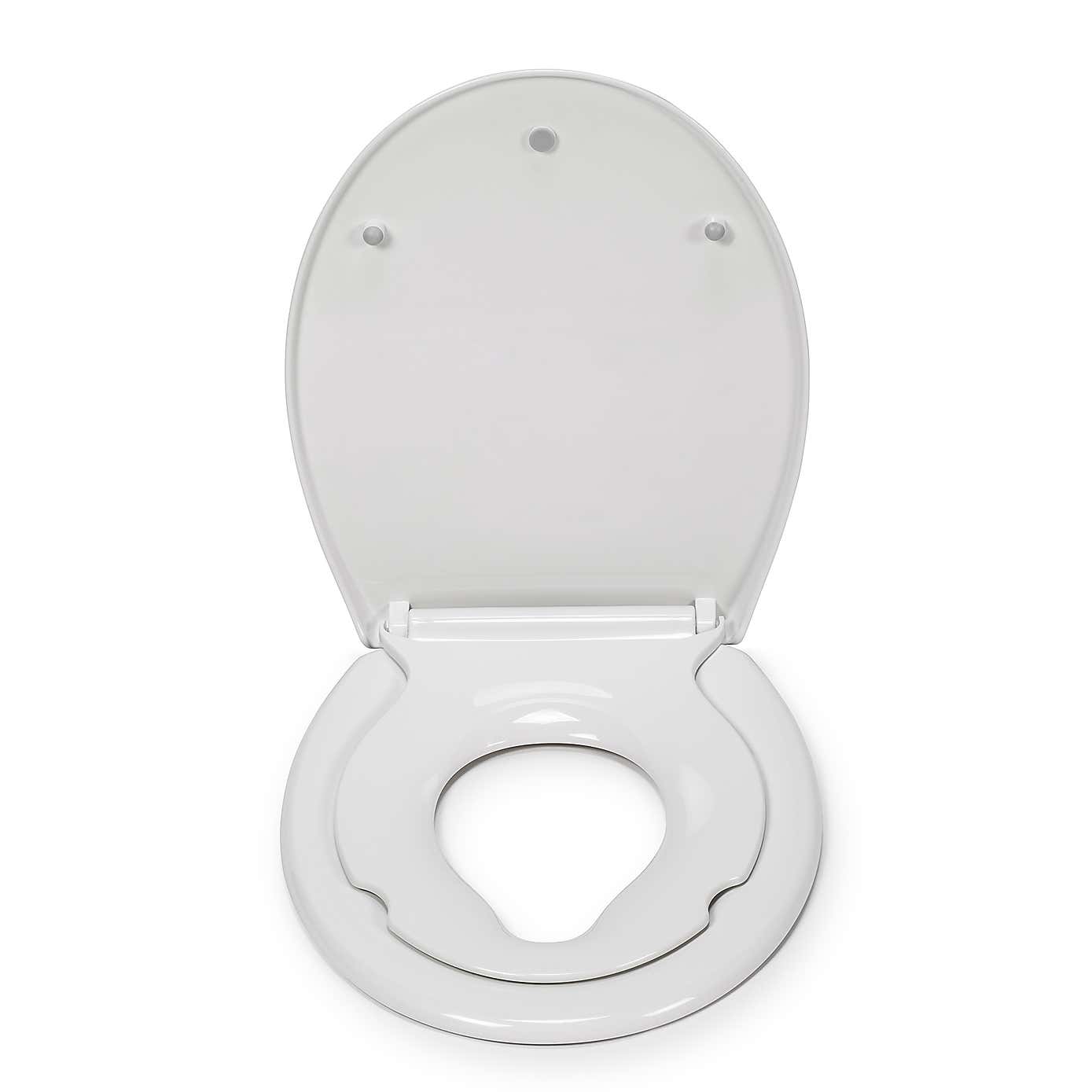Croydex Lomond White Stick-n-Lock Oval Family Toilet Seat