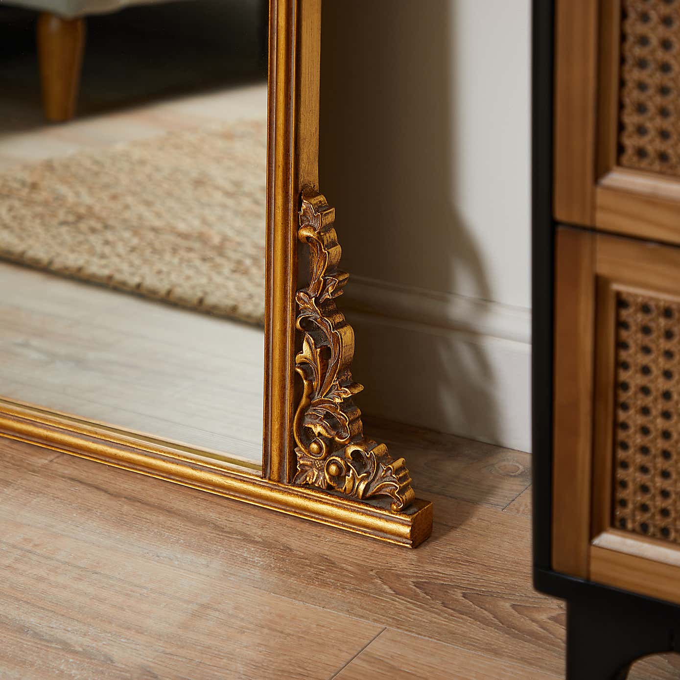 Pretty Boho Curved Full Length Leaner Mirror