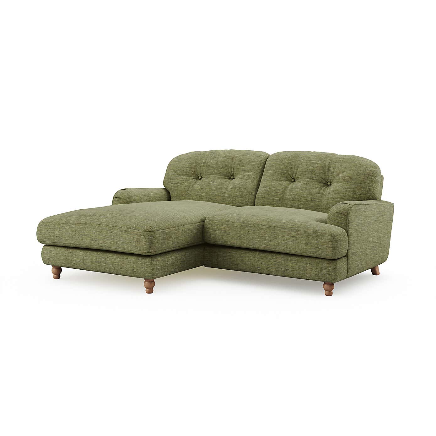 Martha Slub Faux Linen Corner Chaise Sofa