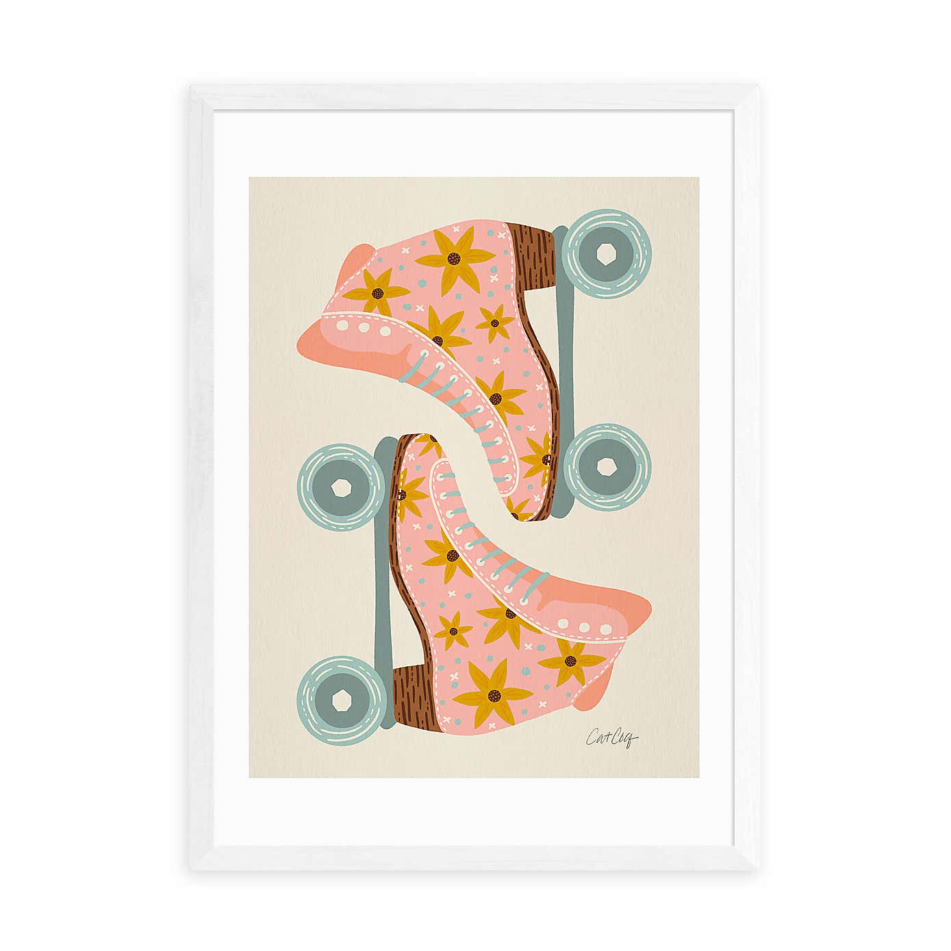 East End Prints Retro Rollerskates Print