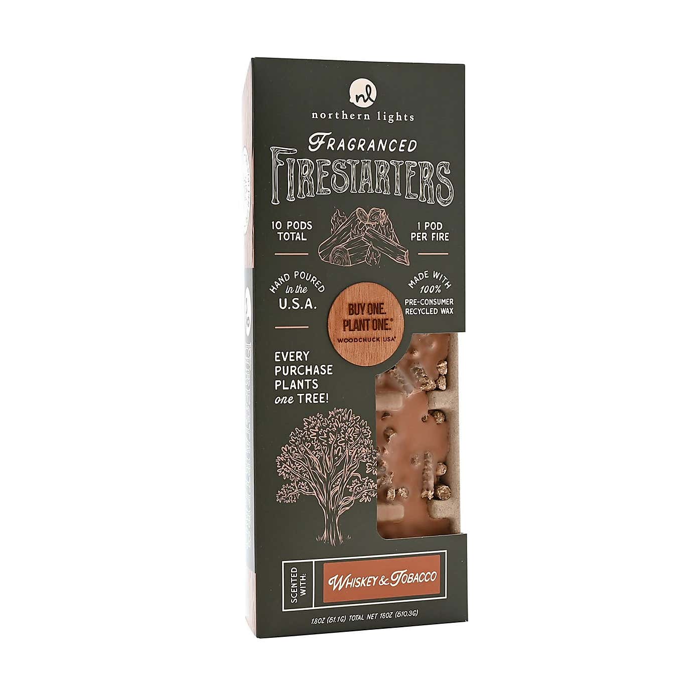 Northern Lights Whiskey and Tobacco Pack of 10 Firestarters