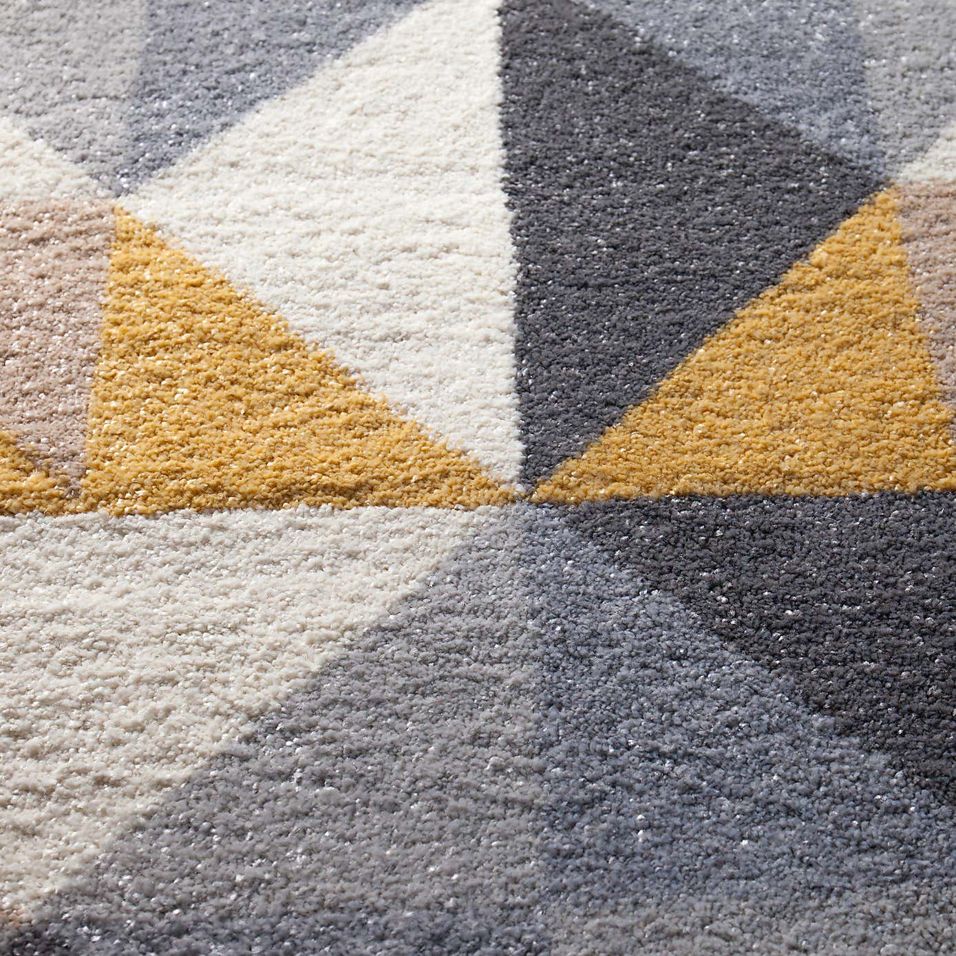 Ochre Geometric Squares Rug