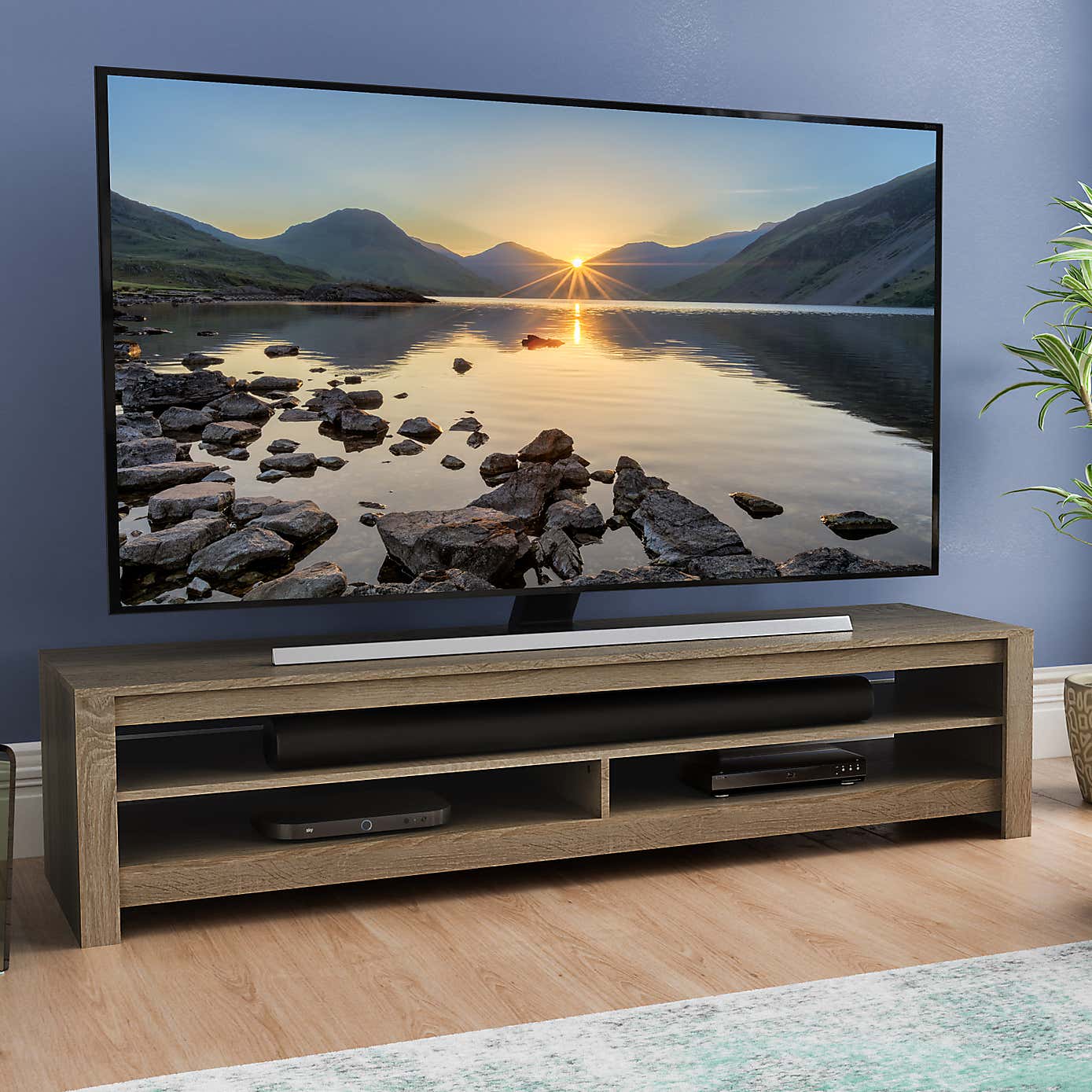 Calibre Wide TV Stand 180cm, Oak Effect