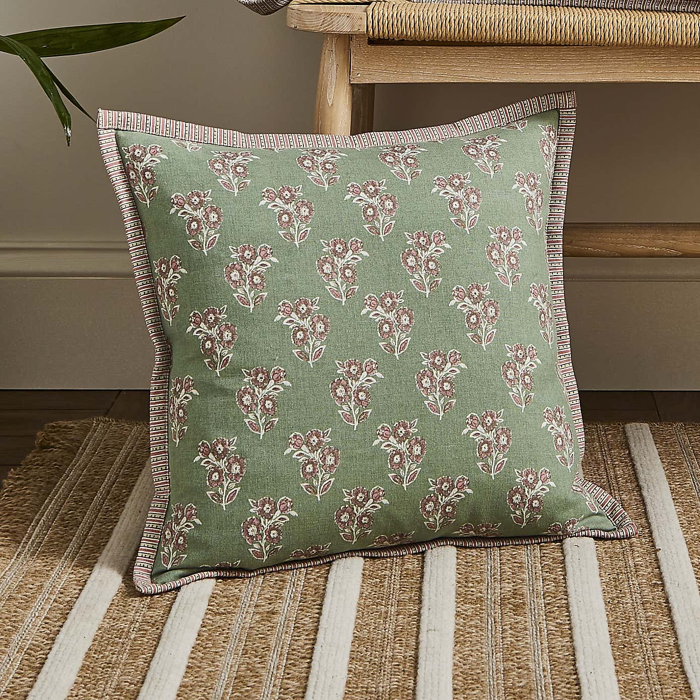 Woodblock Ditsy Bunch Cushion Cover