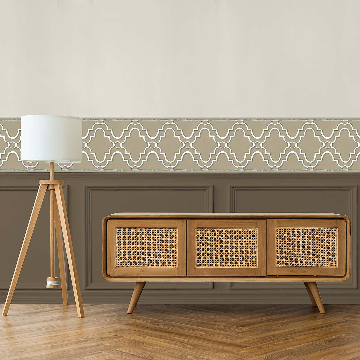 Beige Trellis Frieze Border