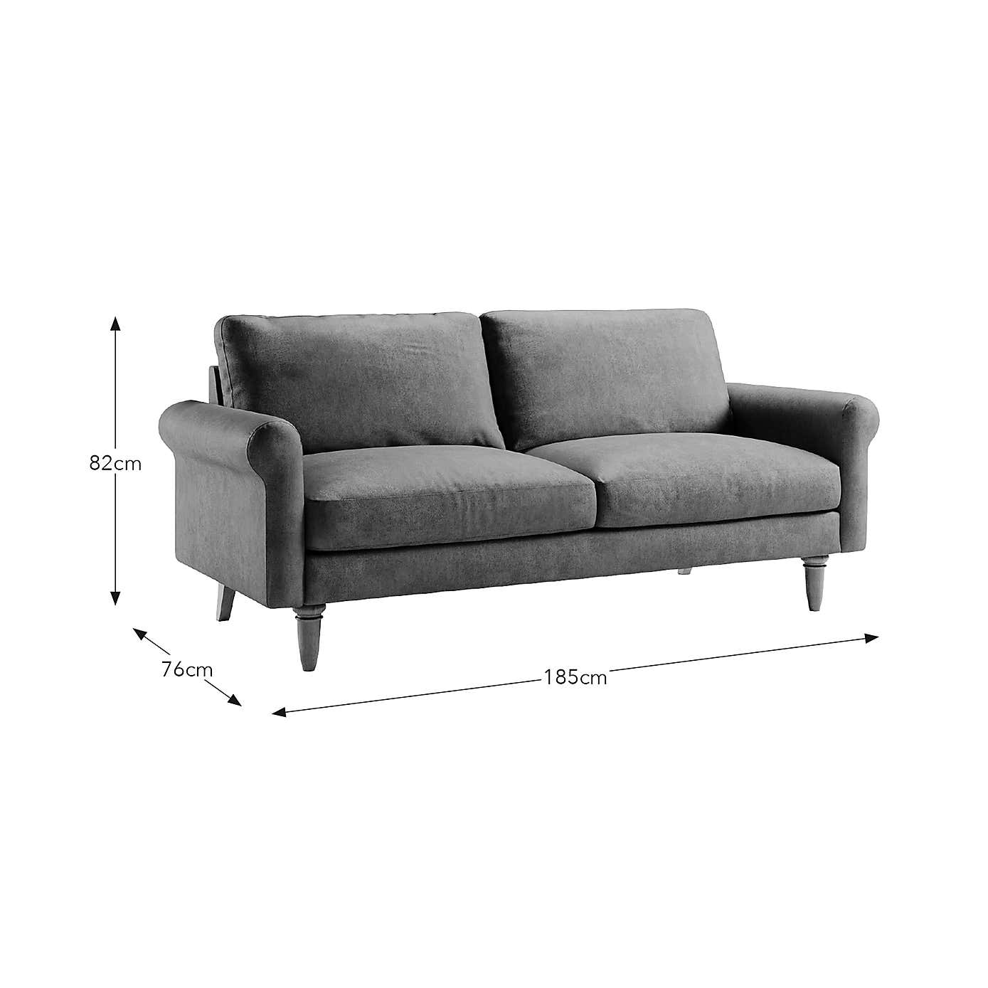 Maeve Compact Faux Leather 3 Seater Sofa
