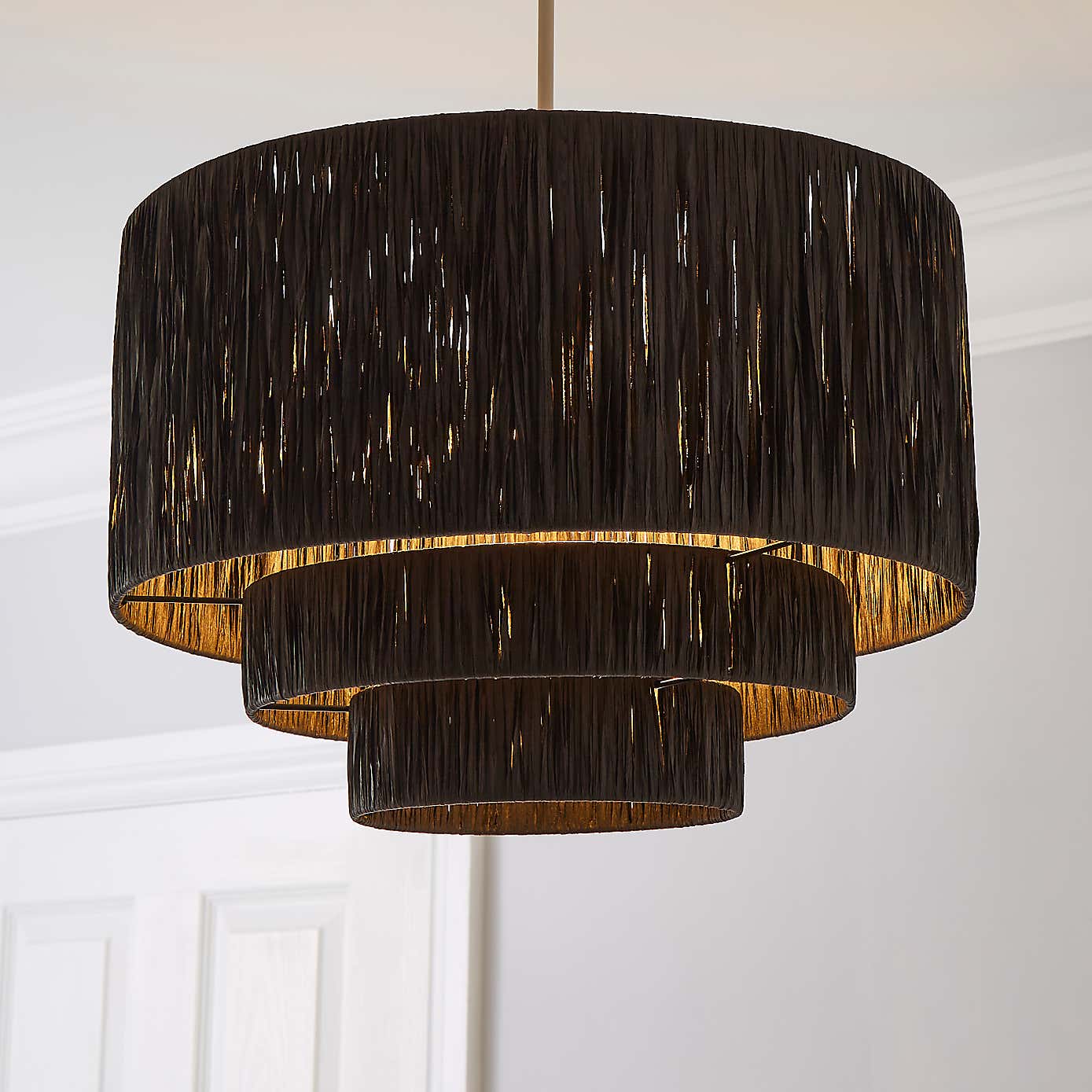 Ruolan Raffia 3 Tier Pendant Shade Shade