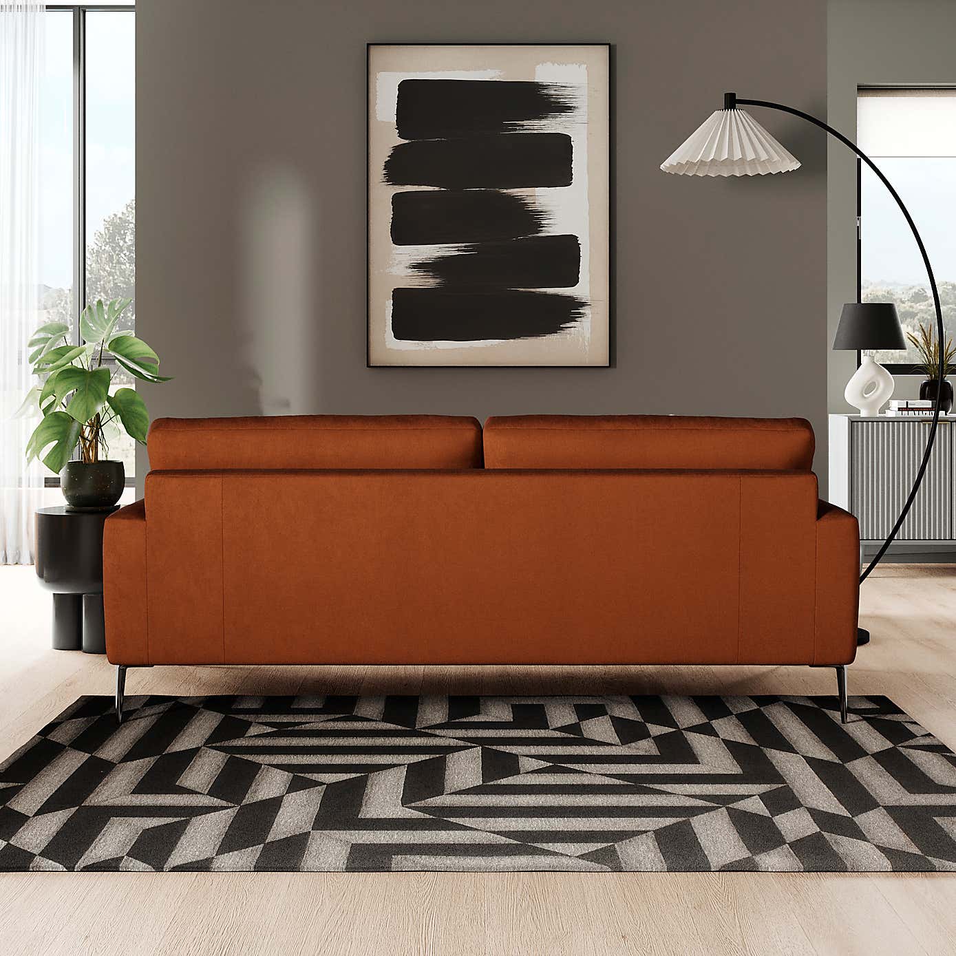 Lawson Matte Plush Velvet 4 Seater Sofa