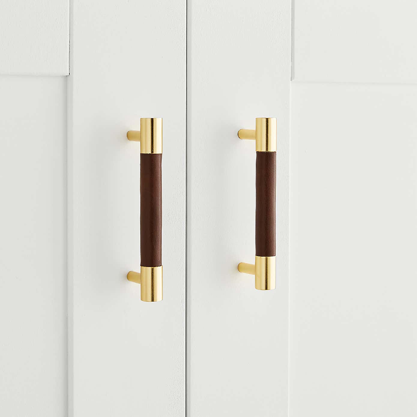 Set of 2 Chelsea Faux Leather Door Handles