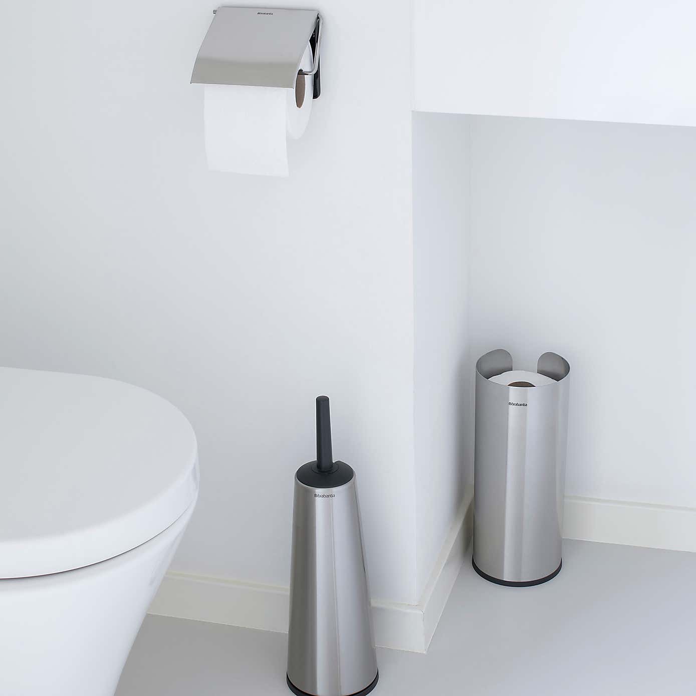 Brabantia Matt Steel Set of 3 Toilet Accessories