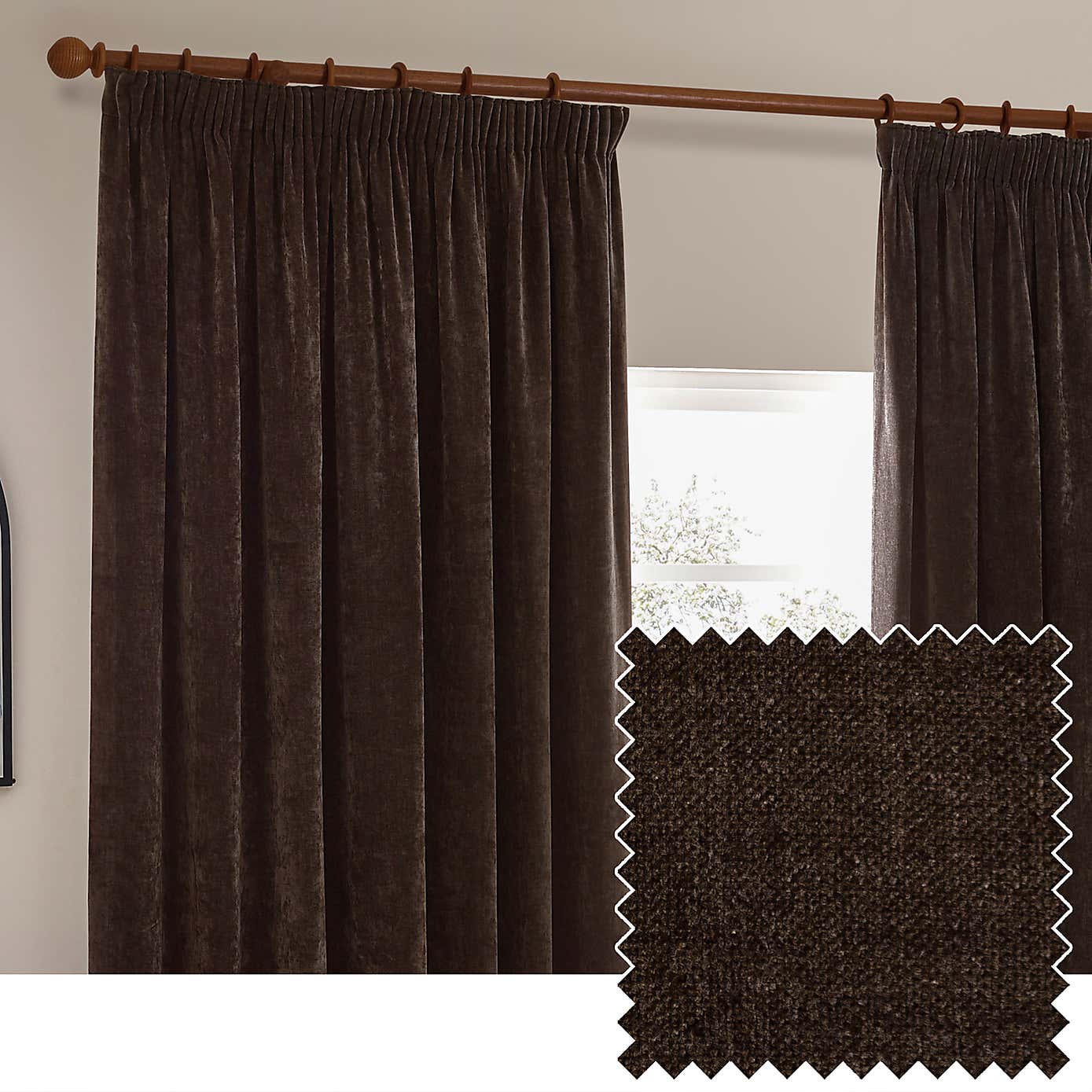 Yard Heavy Chenille Pencil Pleat Curtains