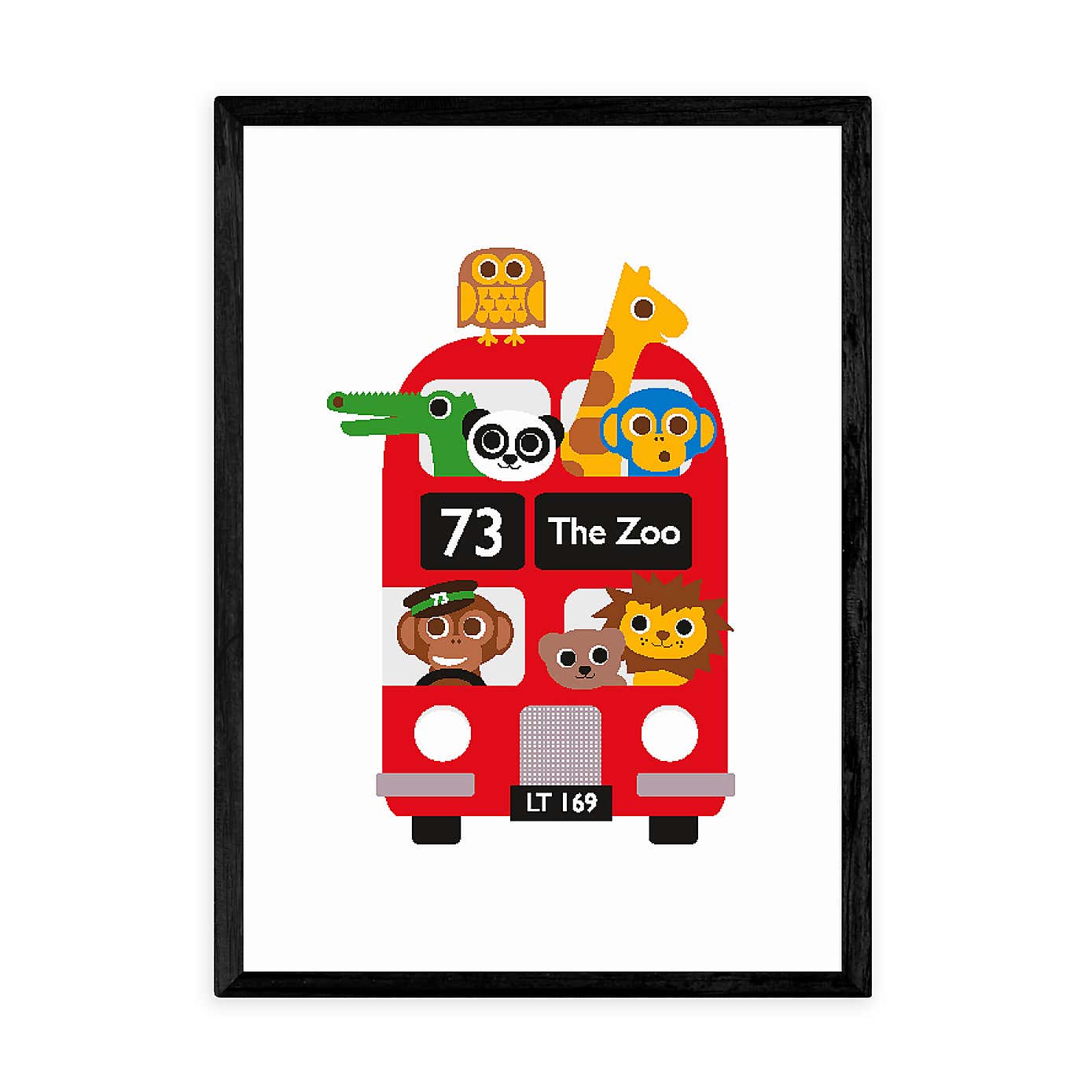 East End Prints Dicky Bird - London Bus Zoo Print