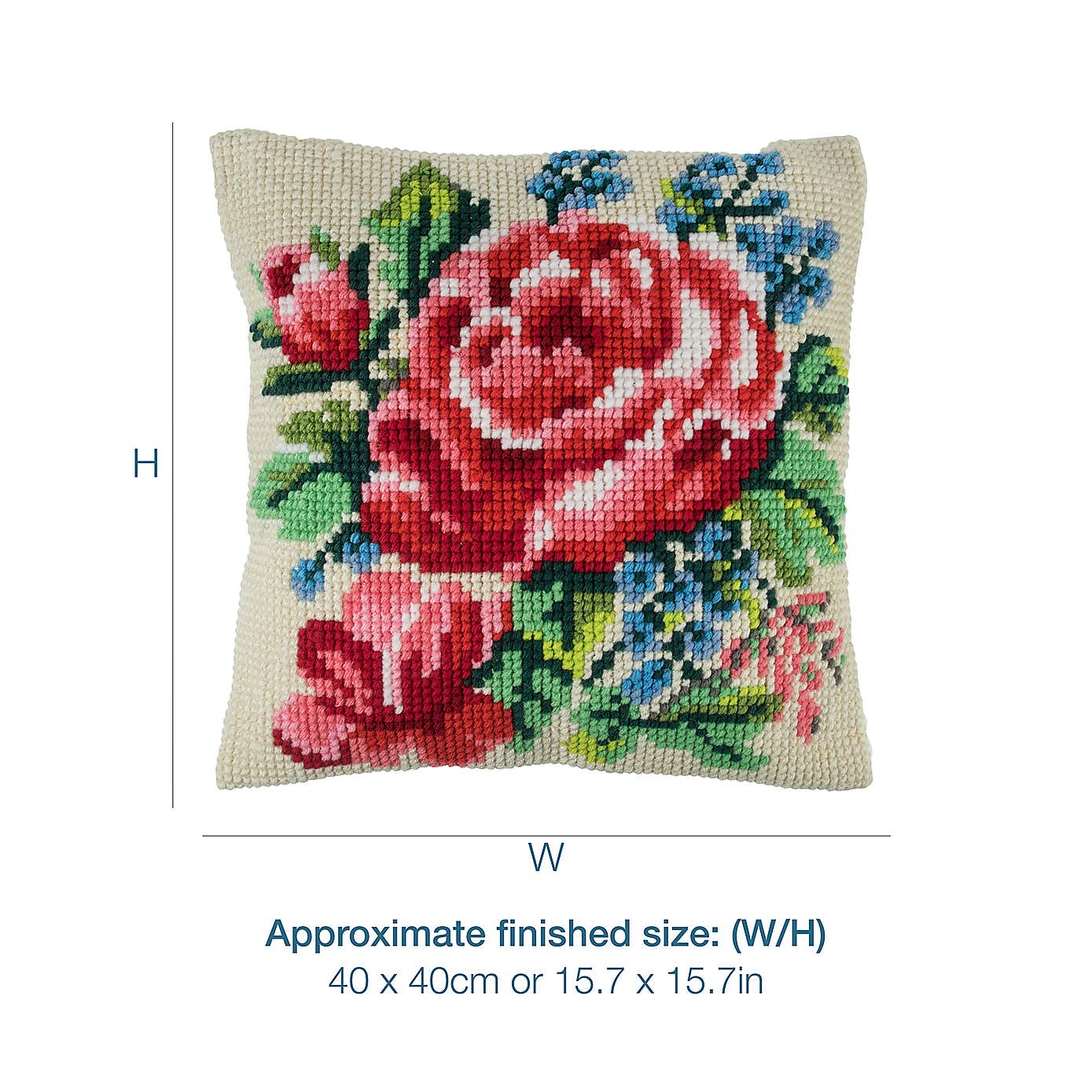 Cross Stitch Kit Cushion Floral Bloom
