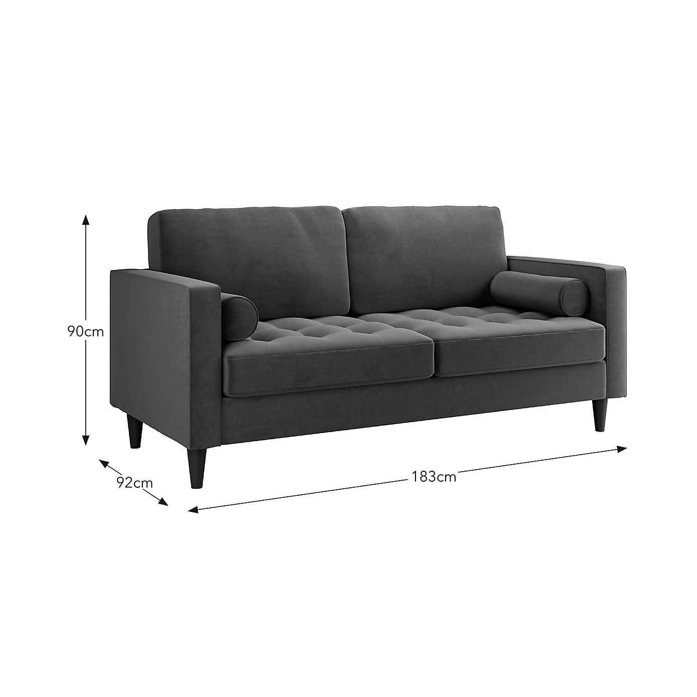 Zoe Velvet 3 Seater Double Sofa Bed