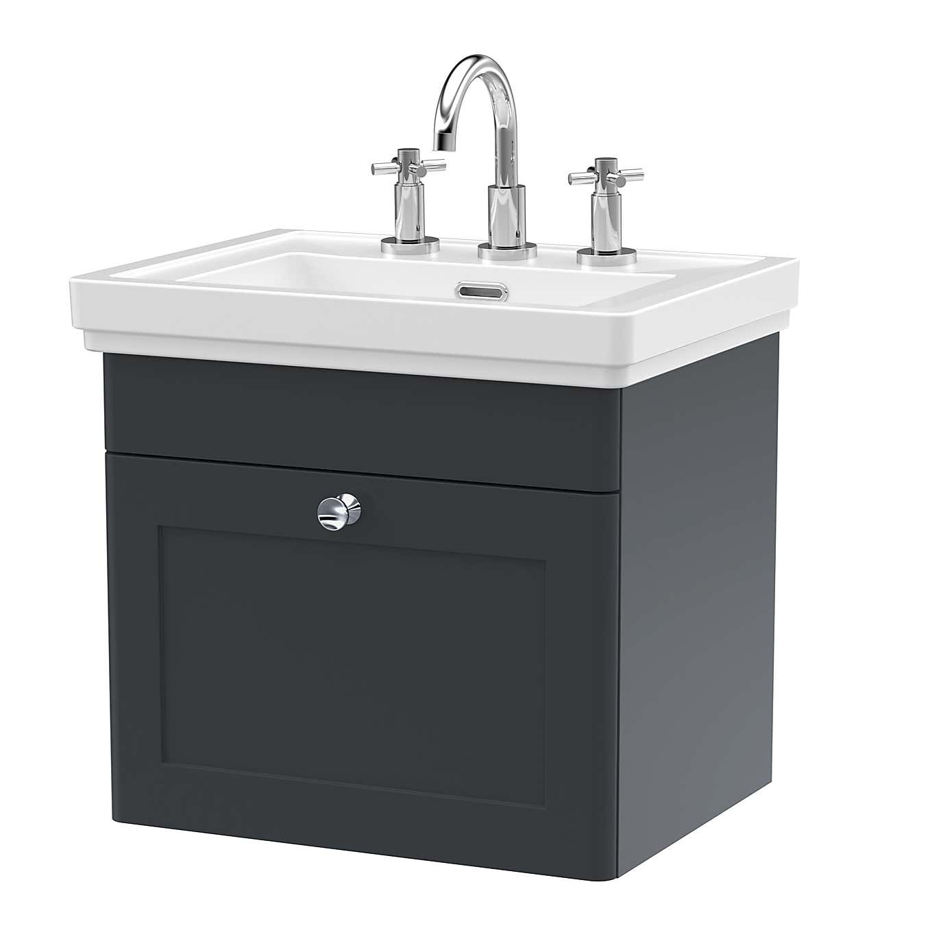 Classique Wall Mounted 1 Drawer Vanity Unit with Basin