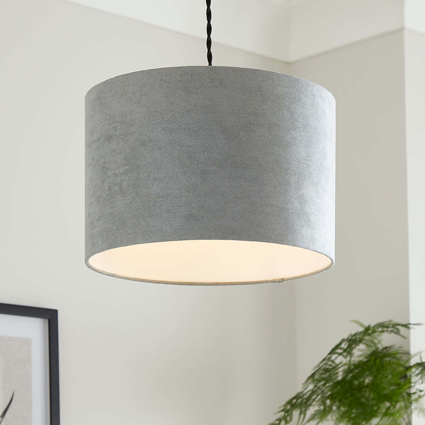 Iona Suede Drum Lamp Shade