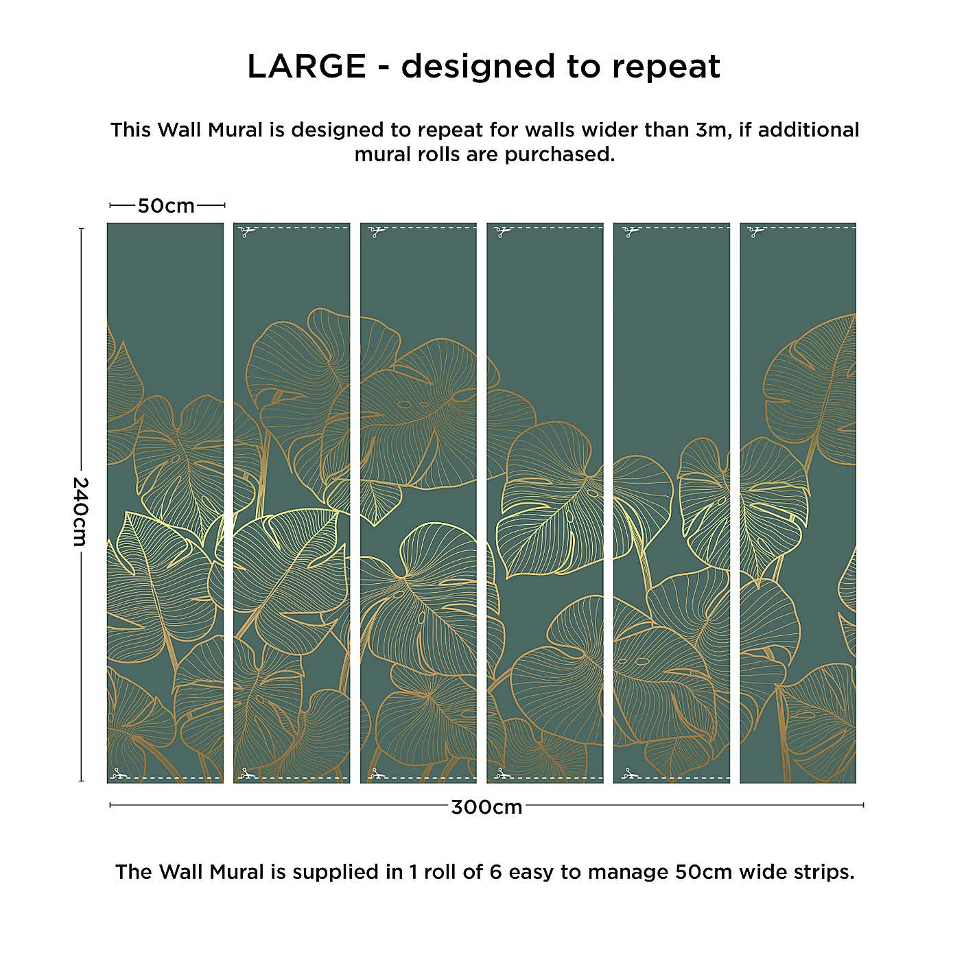 Leaves Mural Emerald Mural