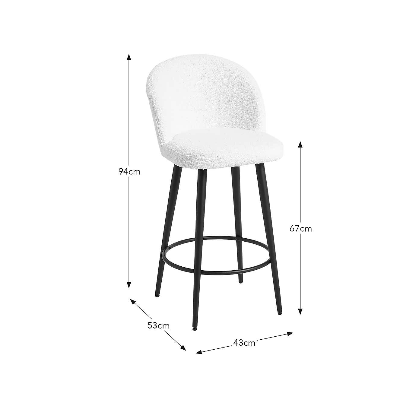Astrid Boucle Bar Stool