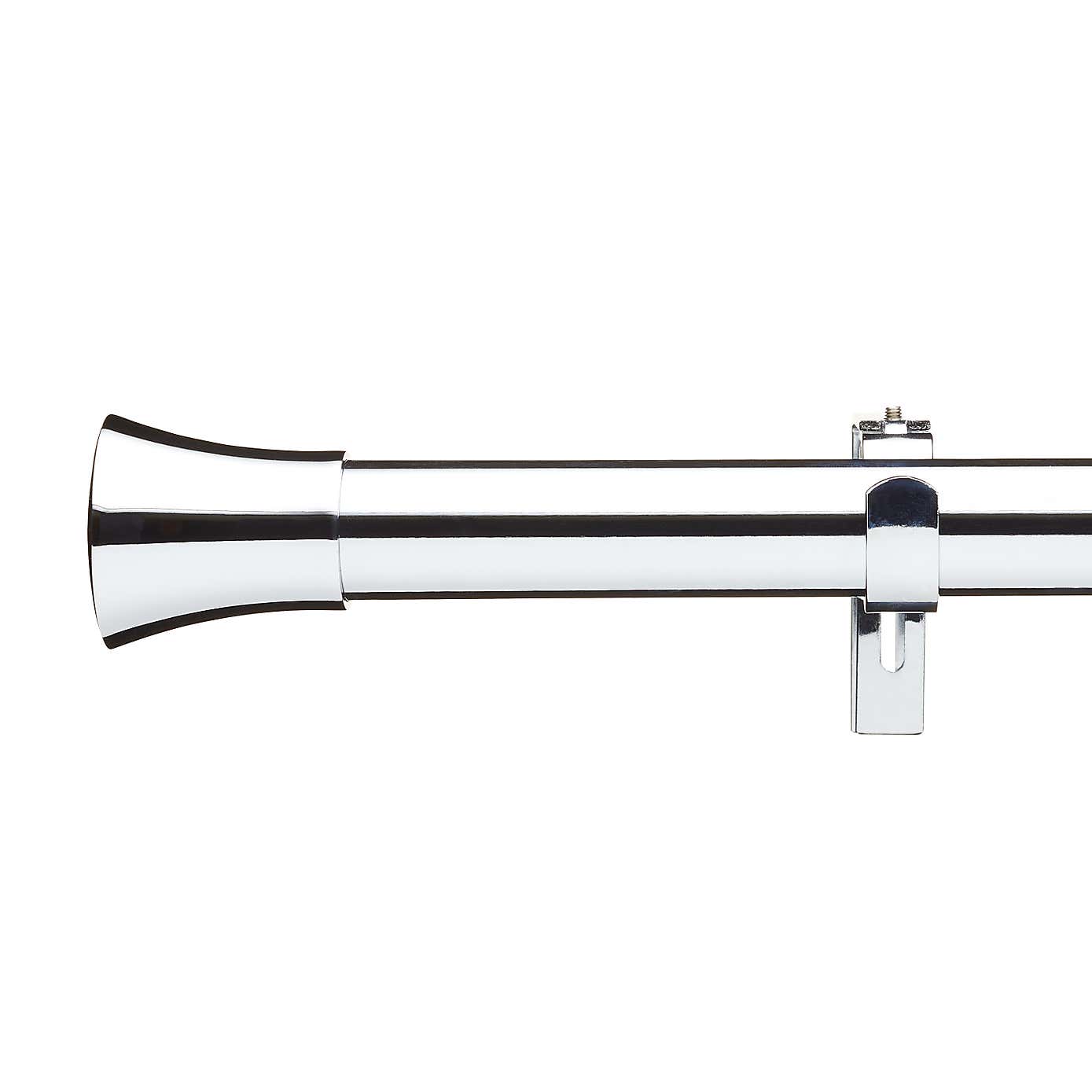 Trumpet 25-28mm Metal Extendable Chrome Eyelet Curtain Pole