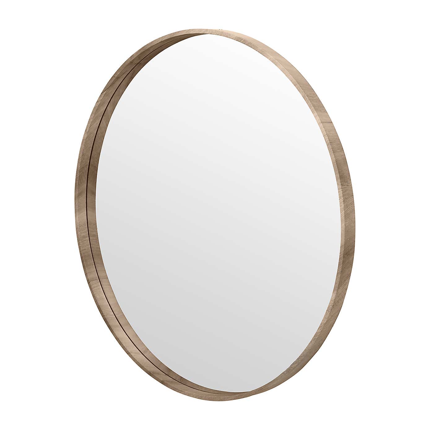 Wood Round Mirror