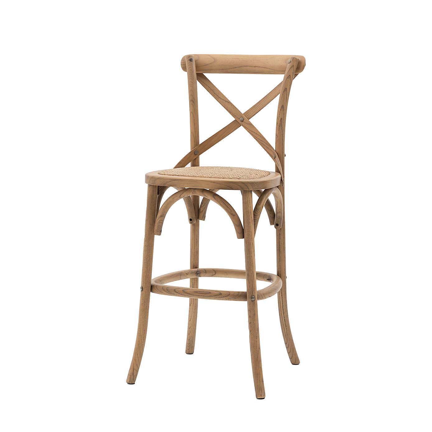 Cannock Set of 2 Bar Stools, Rattan