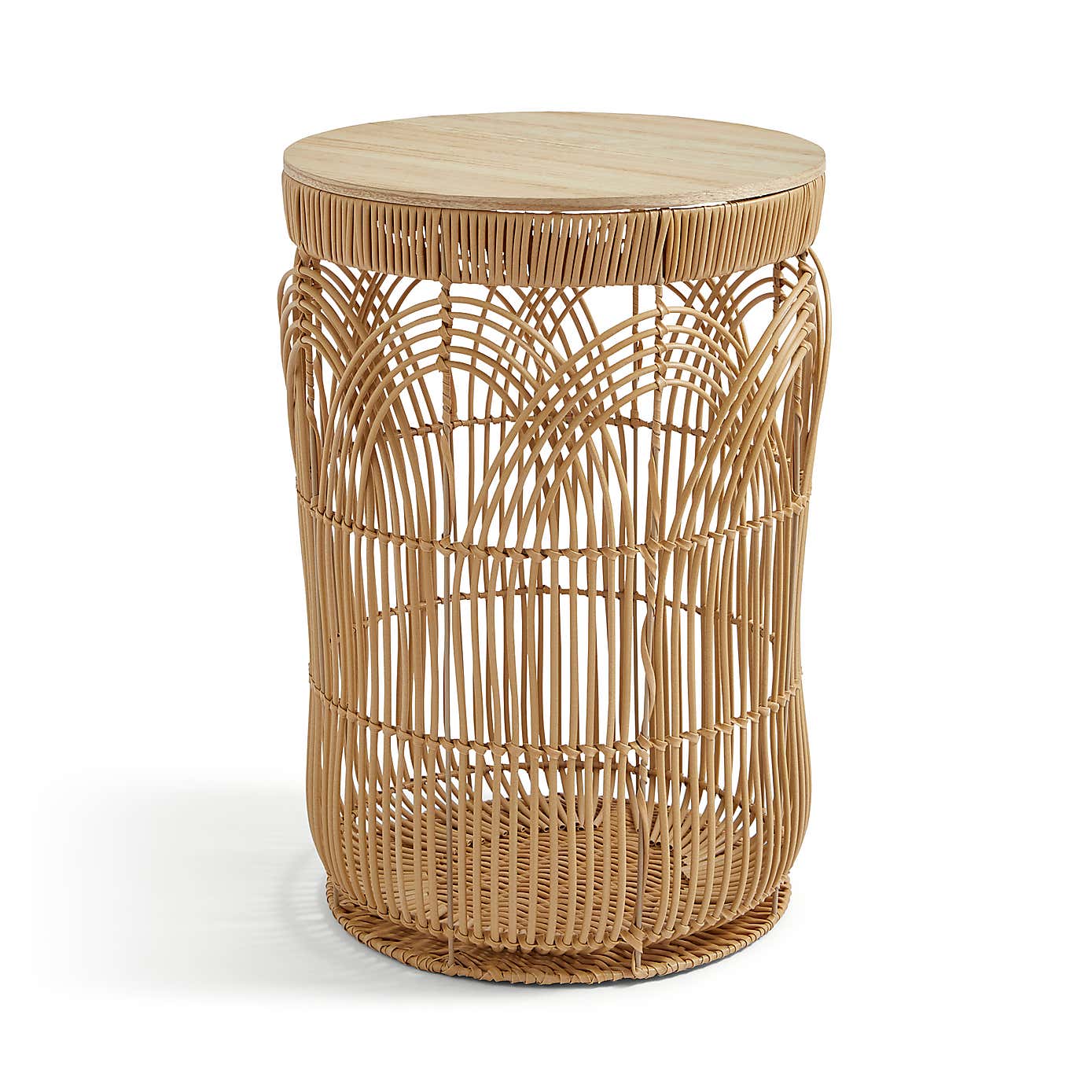 Faux Rattan Storage Basket with Lid