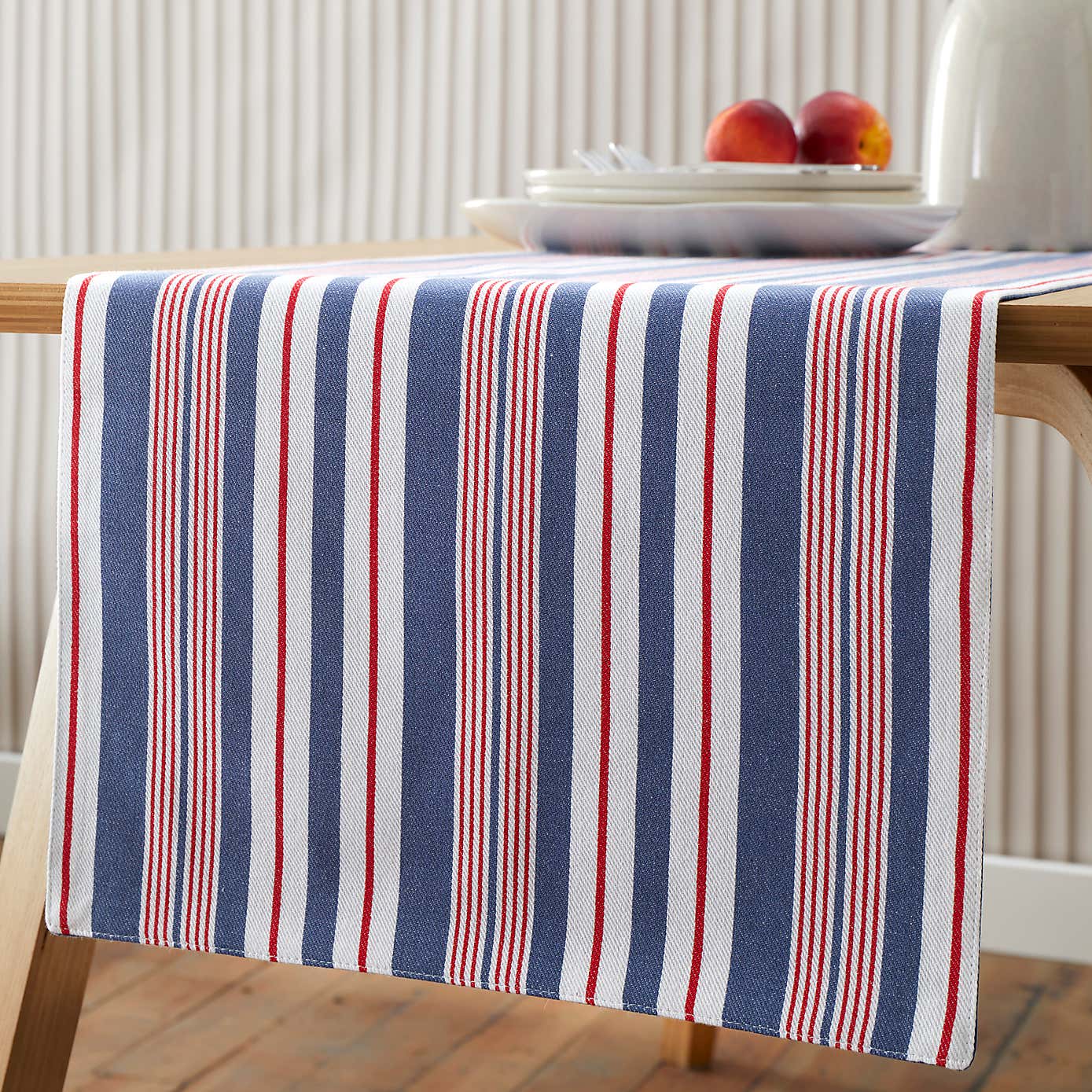 Blue Stripe Cotton Table Runner