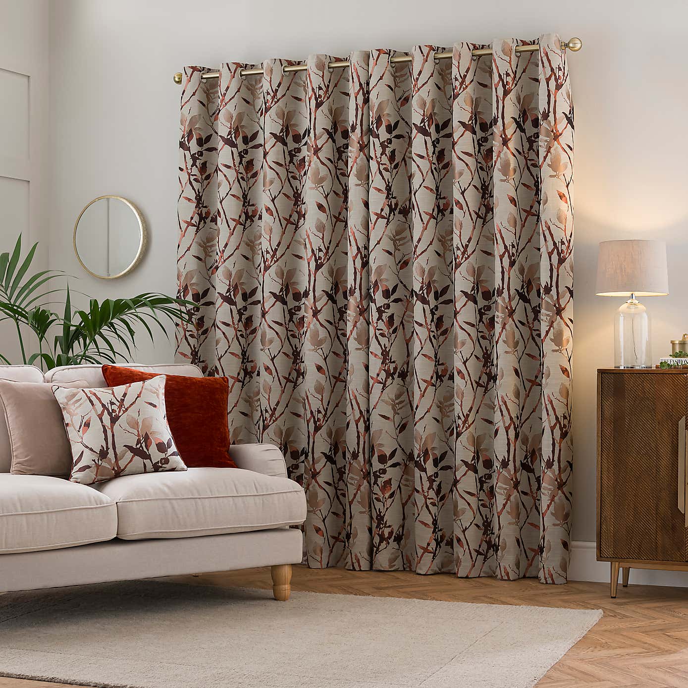 Zen Jacquard Eyelet Curtains
