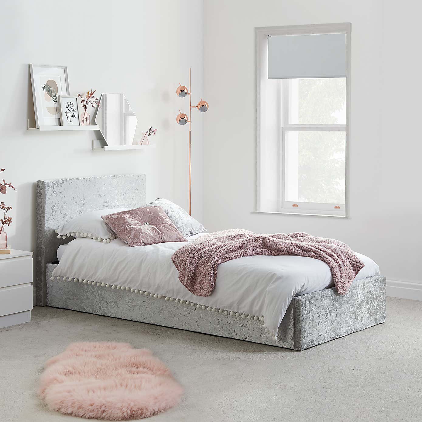 Berlin Crushed Velvet Ottoman Bedstead
