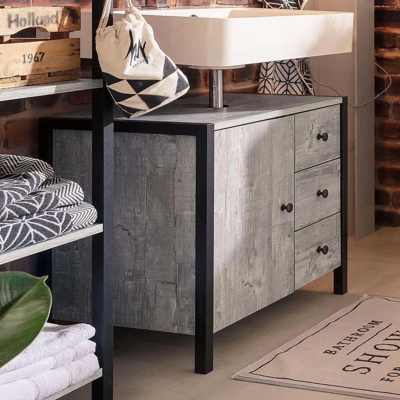 Colton Undersink Unit, Concrete Effect